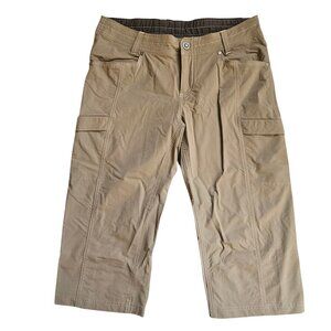 Kuhl Women’s Cargo Capri Pants Crop SZ 8 Hiking Outdoor Embroidered Lightweight